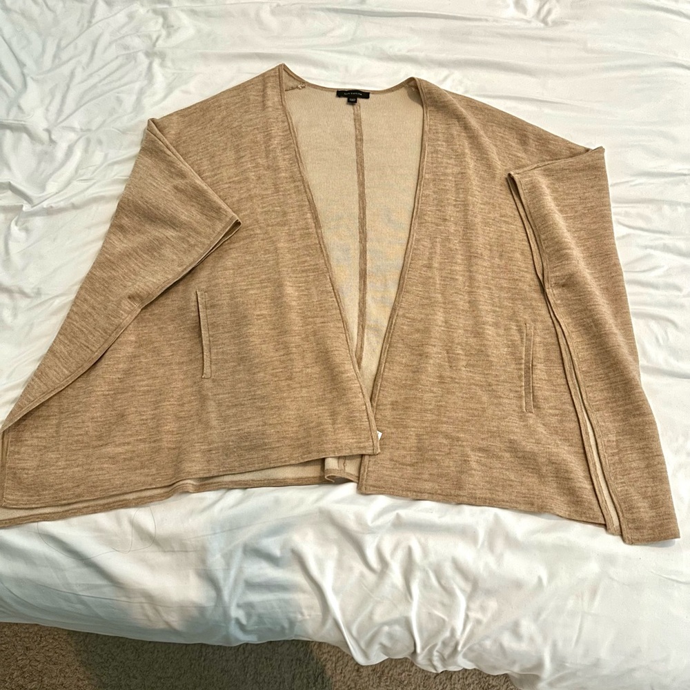 Beige Wool blend cape poncho Anne Taylor S/XS